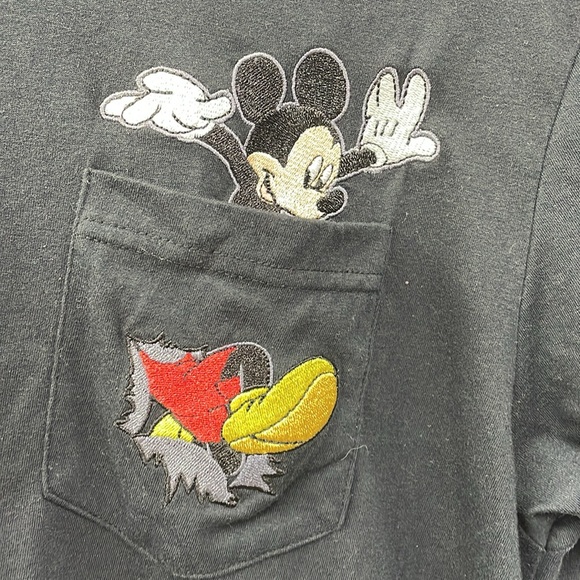 Disney embroidered Mickey Mouse stepping out of pocket size medium tee s… - Picture 2 of 5